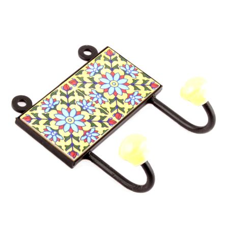 Yellow And Turquoise Sunflower Ceramic Tiles Hooks Online